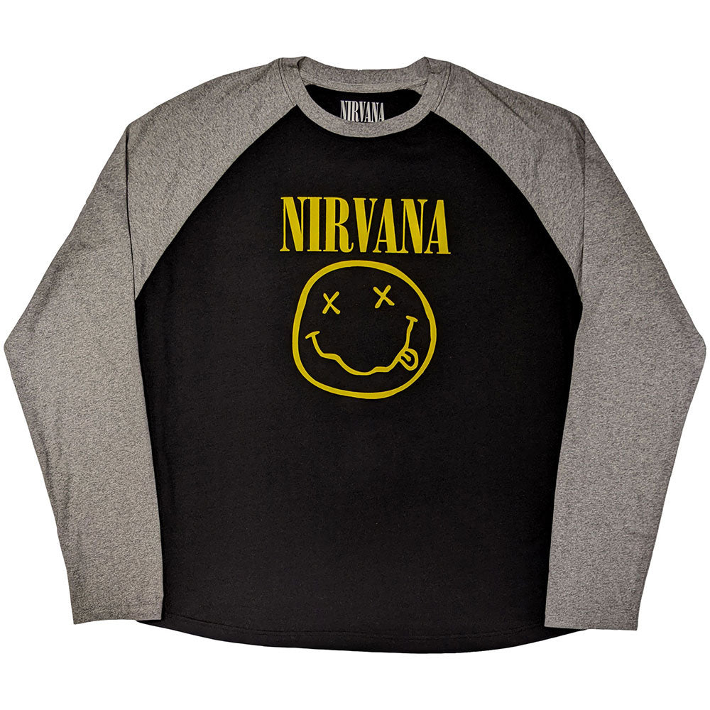 Nirvana Yellow Happy Face Baseball Jersey Front