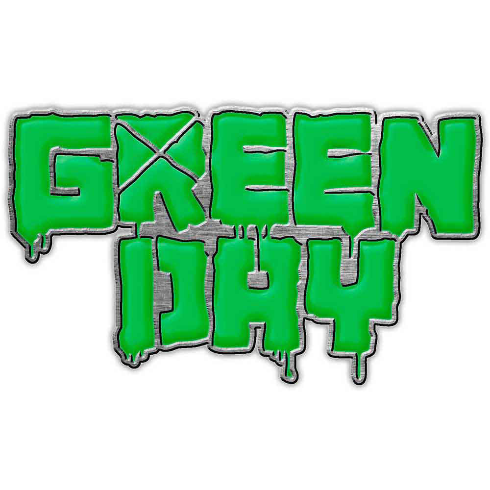 Green Day Logo Pewter Pin Badge Front