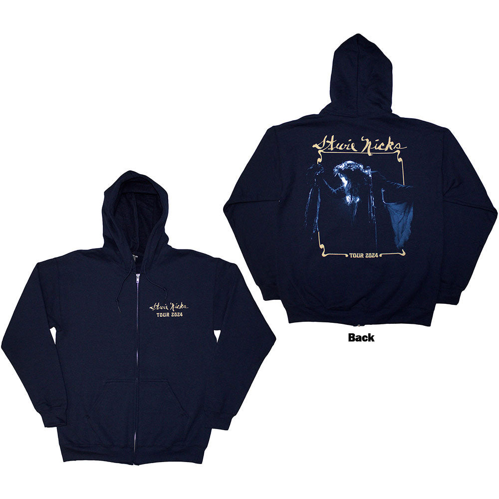 Stevie Nicks Tour '24 Live Photo Zippered Hooded Sweatshirt Front