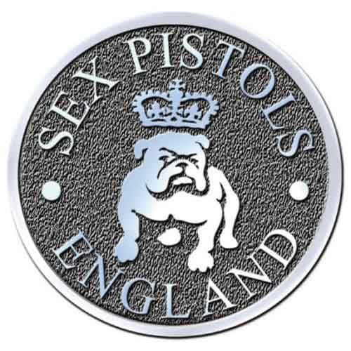 Sex Pistols Bull Dog Pewter Pin Badge Front