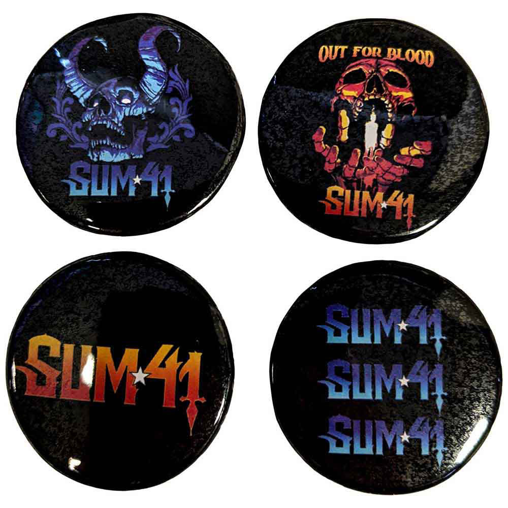 Sum 41 Out For Blood Pewter Pin Badge Front