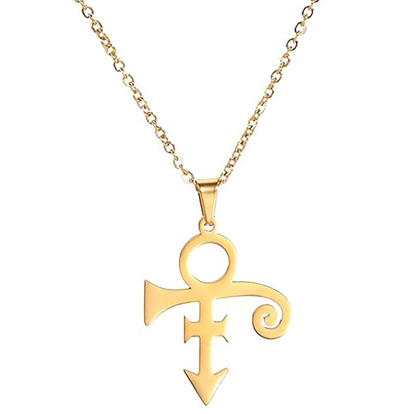 Prince Gold Love Symbol Necklace Necklace Front
