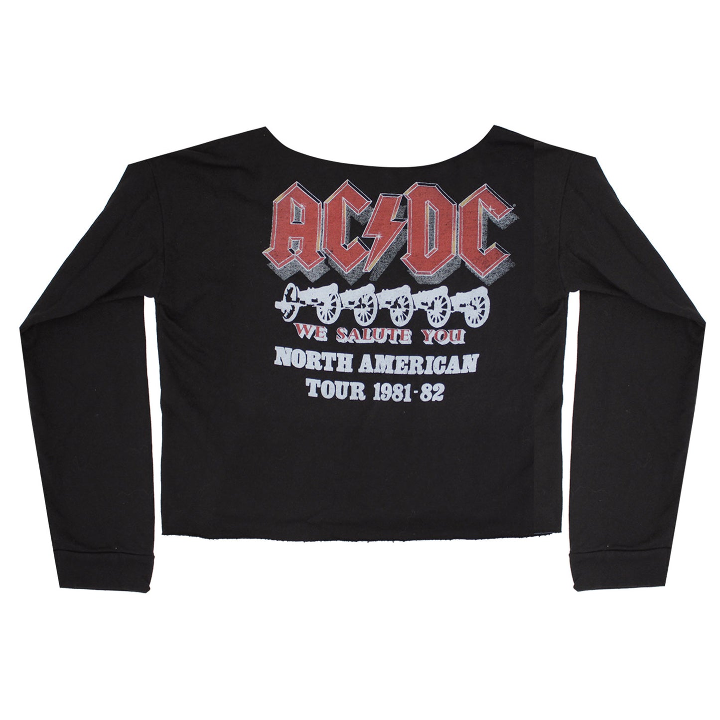 AC/DC For Those About To Rock Cropped Oversized (Limited Qty) Girls Jr Sweatshirt Back