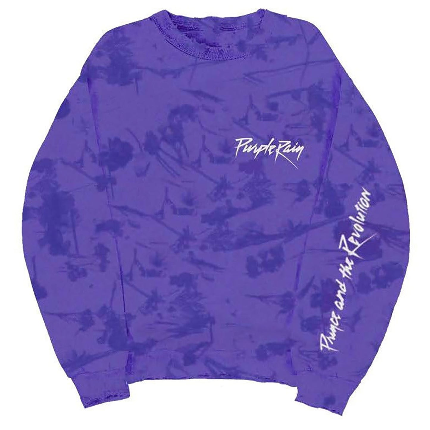Prince Purple Rain Tie-Dye Crewneck Fleece Sweatshirt Front