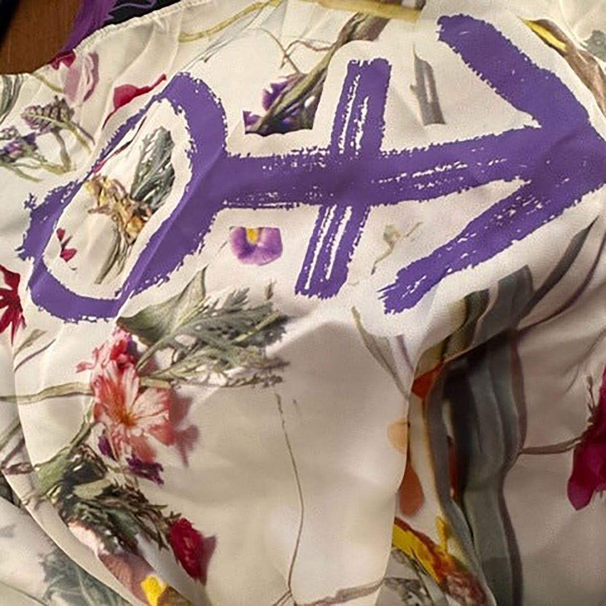 Prince Floral Love Symbol Scarf Neck Ties & Scarves Front