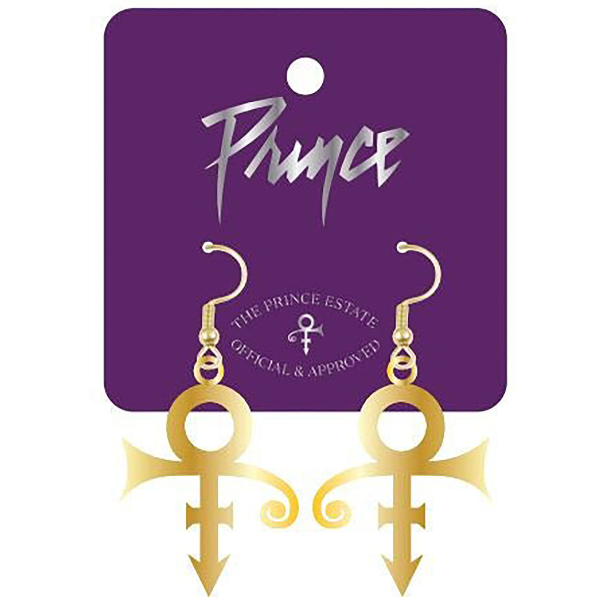 Prince Gold Love Symbol Earrings Earrings Front