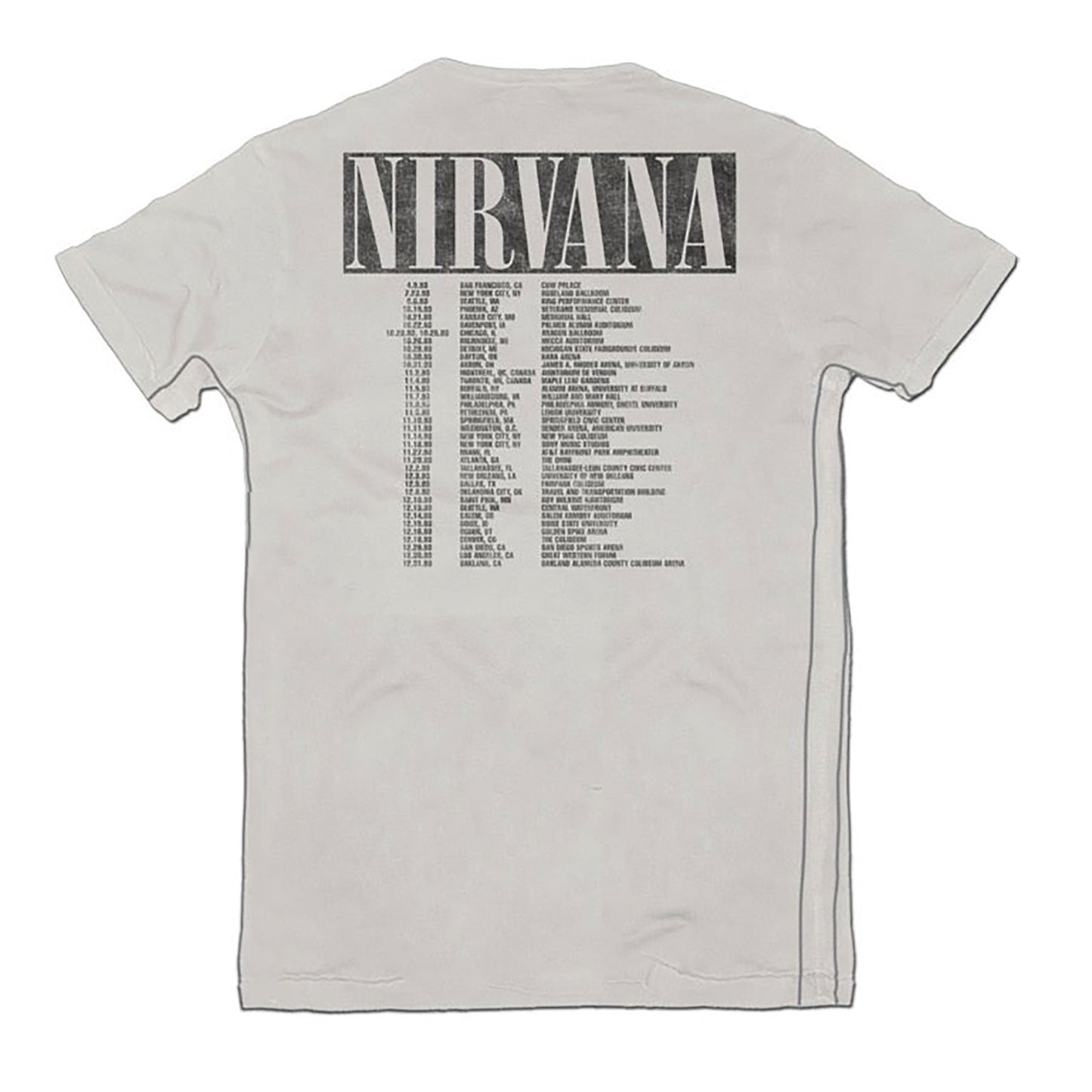 Nirvana In Utero Tour Dates Tee T-shirt Back