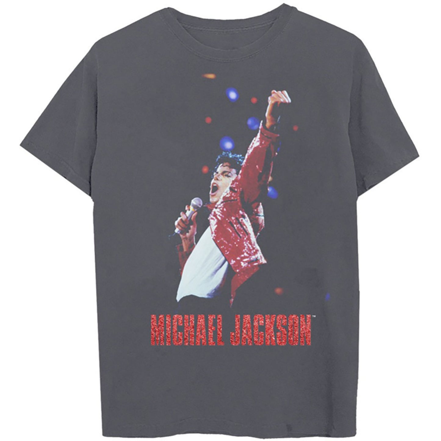 Michael Jackson In Concert Red Jacket Photo Tee T-shirt Front