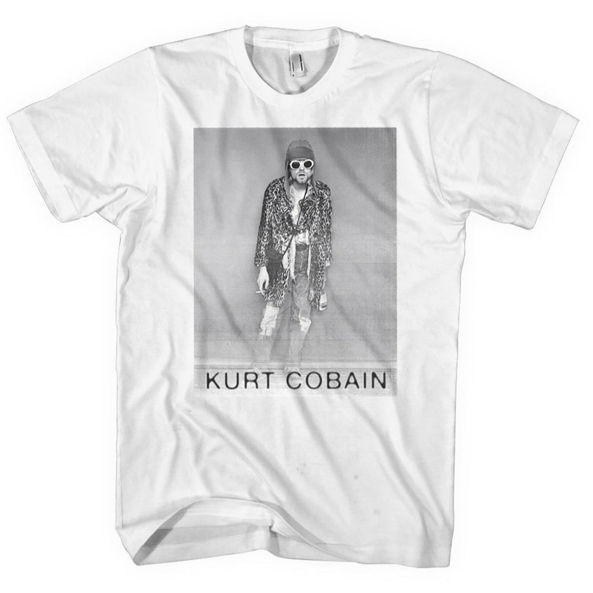 Kurt Cobain B&W Leopard Photo Tee T-shirt Front