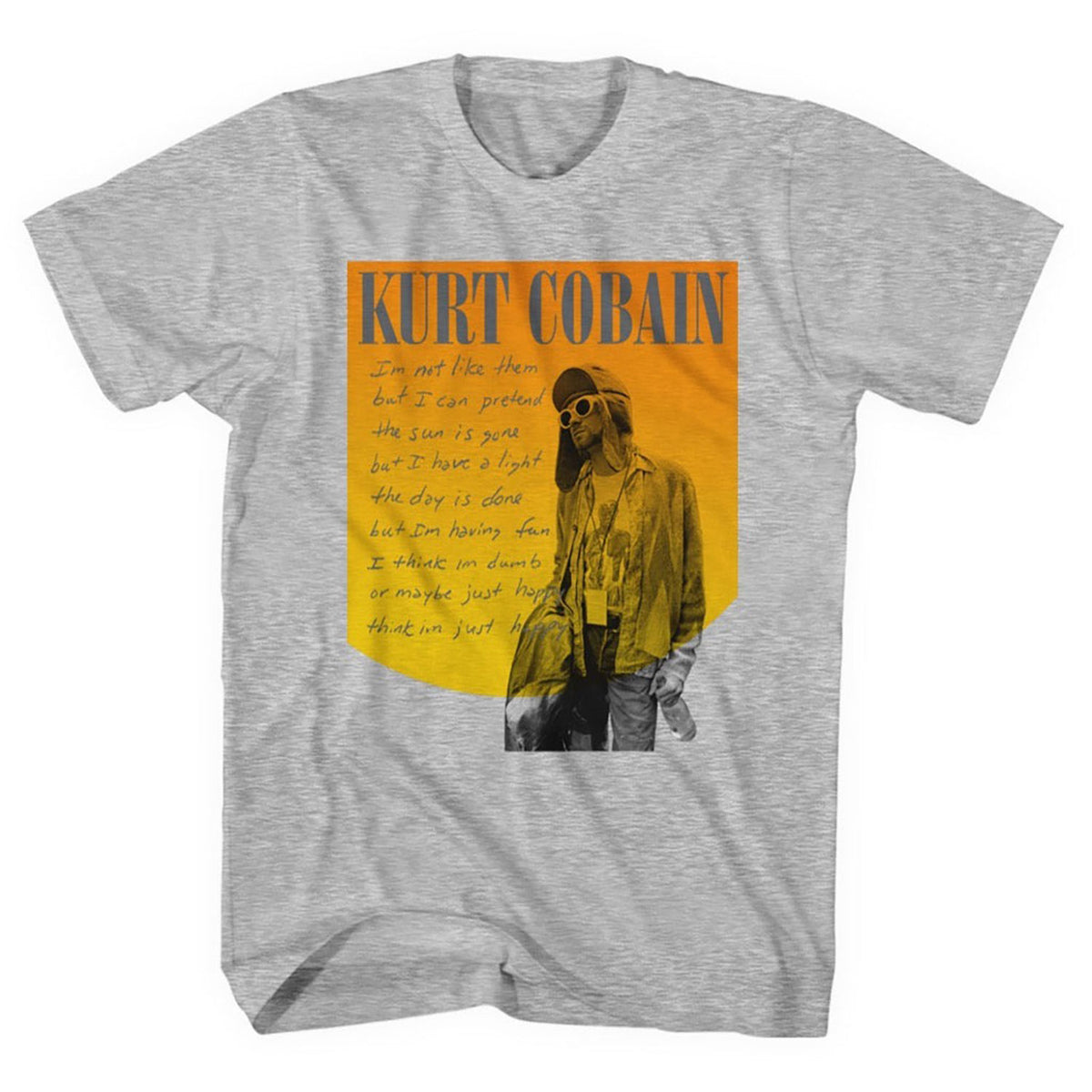 Kurt Cobain Just Happy Photo Tee T-shirt Front