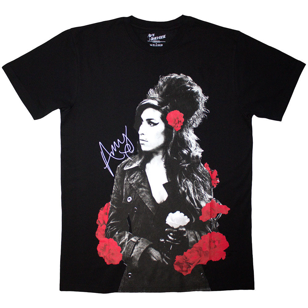 Amy Winehouse Rose Portrait T-shirt Front