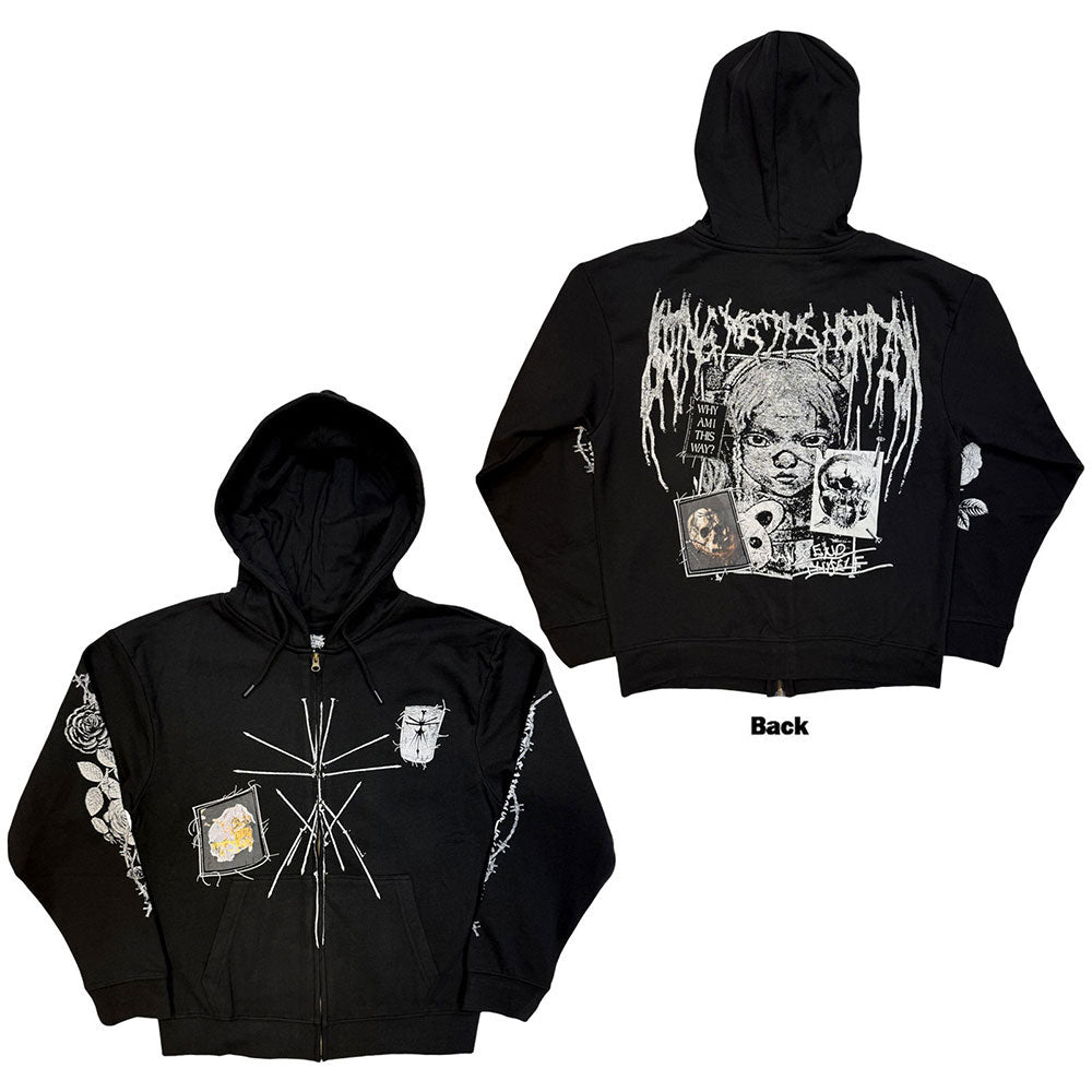 Bring Me The Horizon Nailed Symbol Zippered Hooded Sweatshirt Front