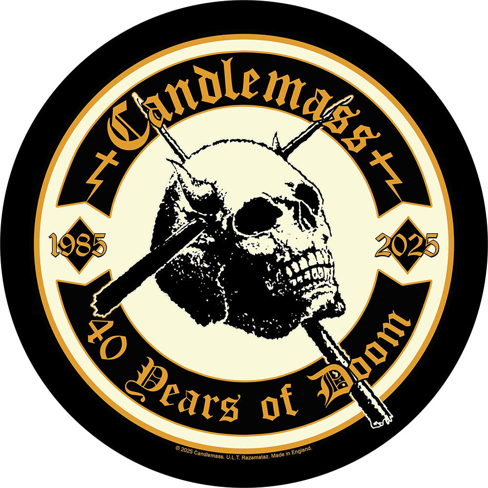 Candlemass 40 Years Of Doom Back Patch Front