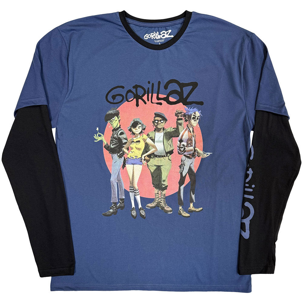 Gorillaz Group Circle Rise Long Sleeve Front