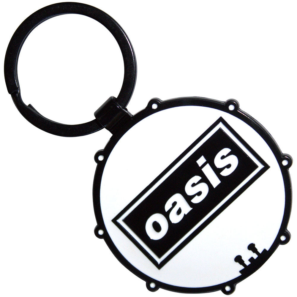 Oasis Decca Logo Drum Metal Key Chain Front