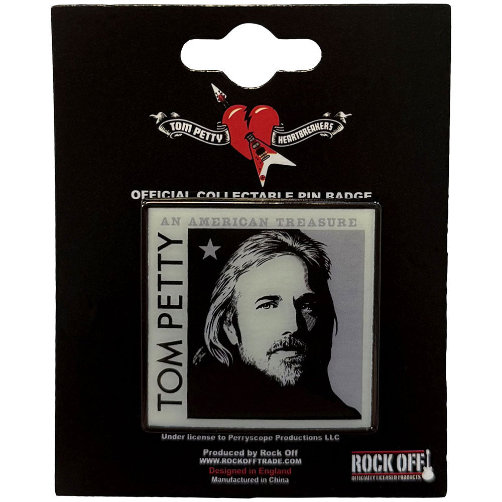 Tom Petty & The Heartbreakers American Treasure Pewter Pin Badge Front