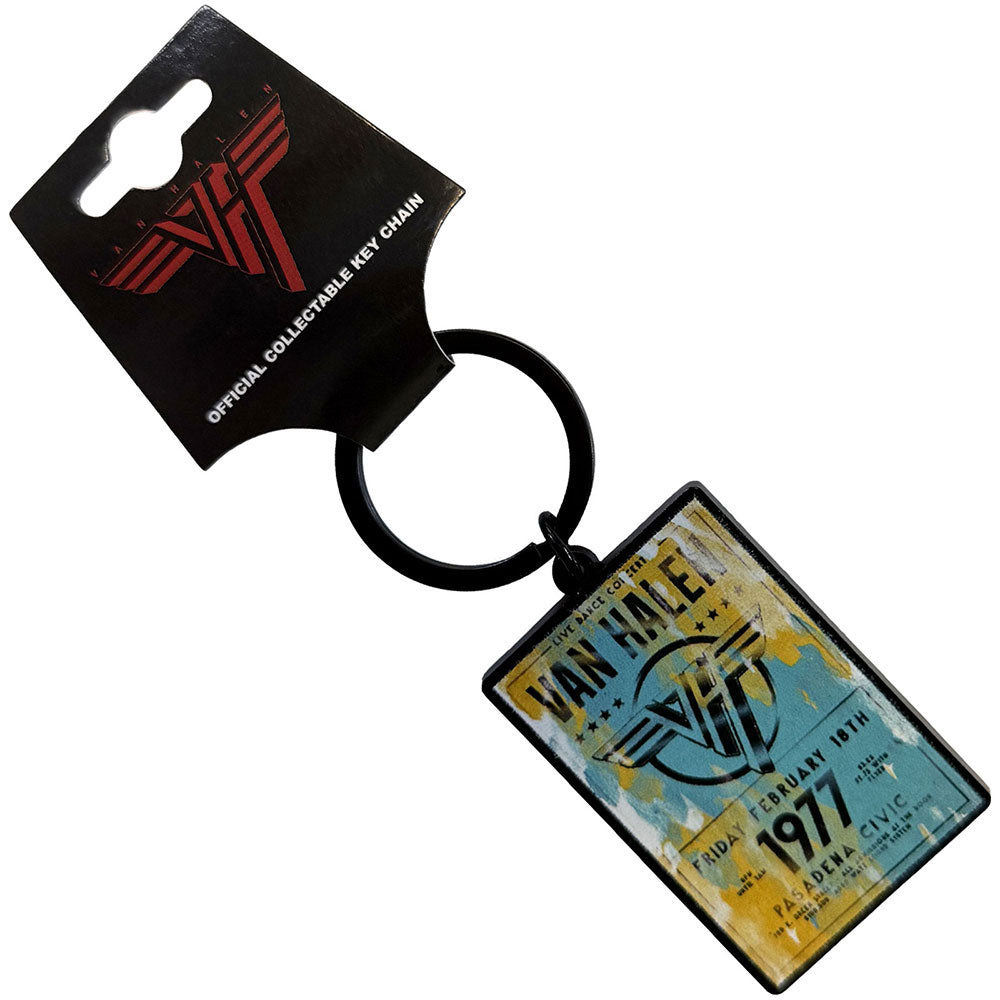 Van Halen Pasadena '77 Metal Key Chain Front