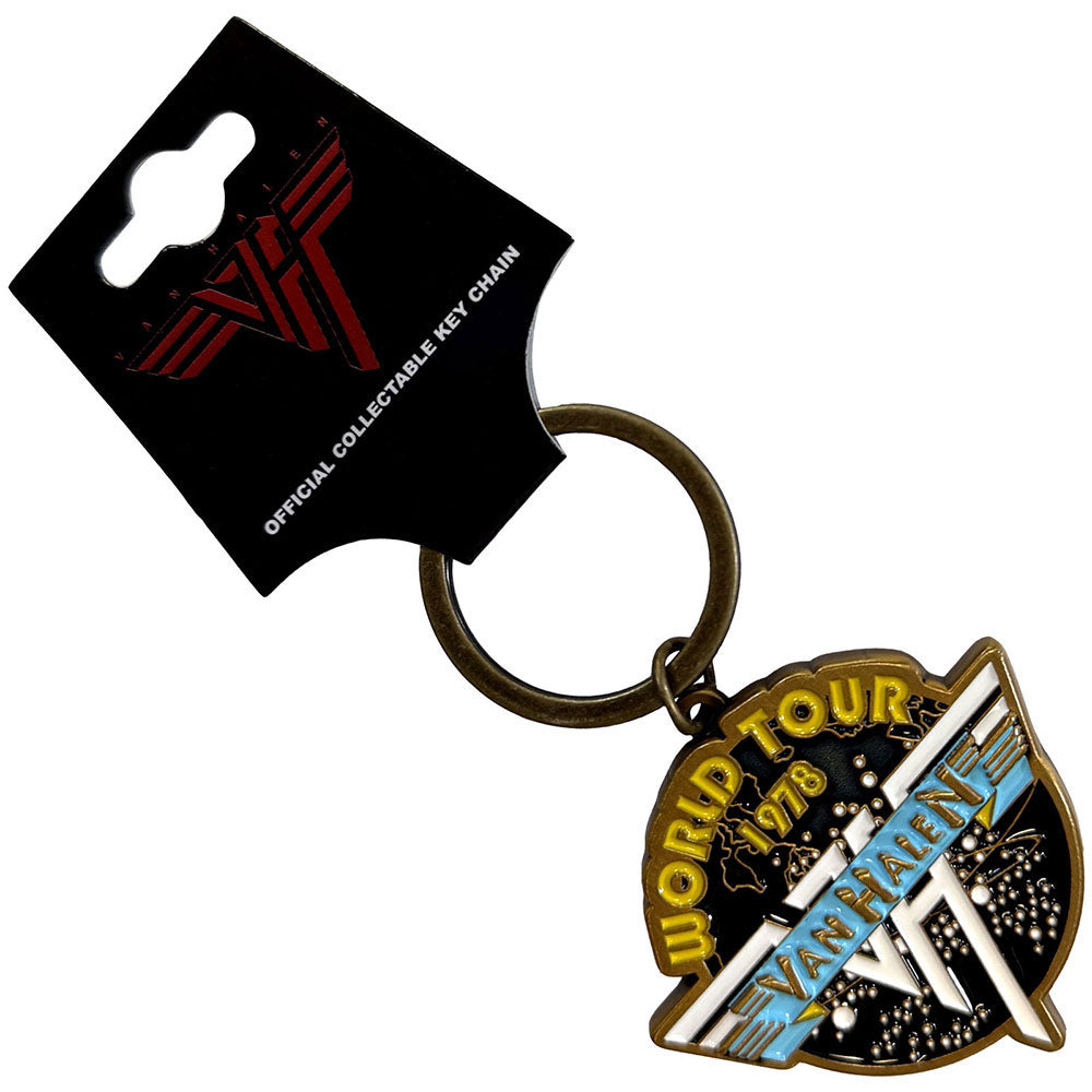 Van Halen World Tour '78 Retro Logo Banner Metal Key Chain Front