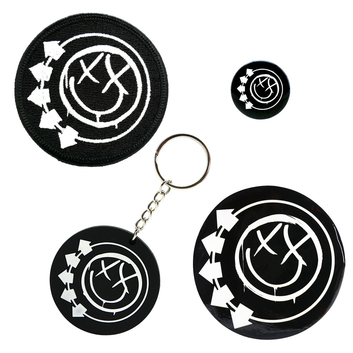 Blink 182 Smiley Face Accessories Pack Rubber Key Chain Front