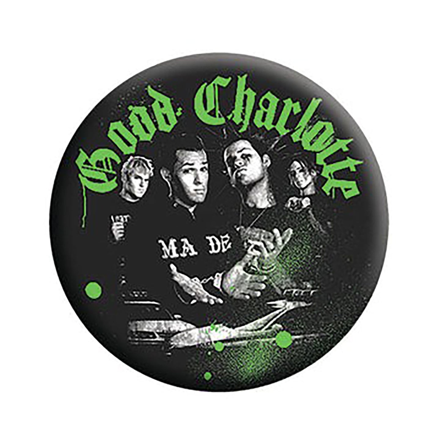Good Charlotte Band Photo Button Front