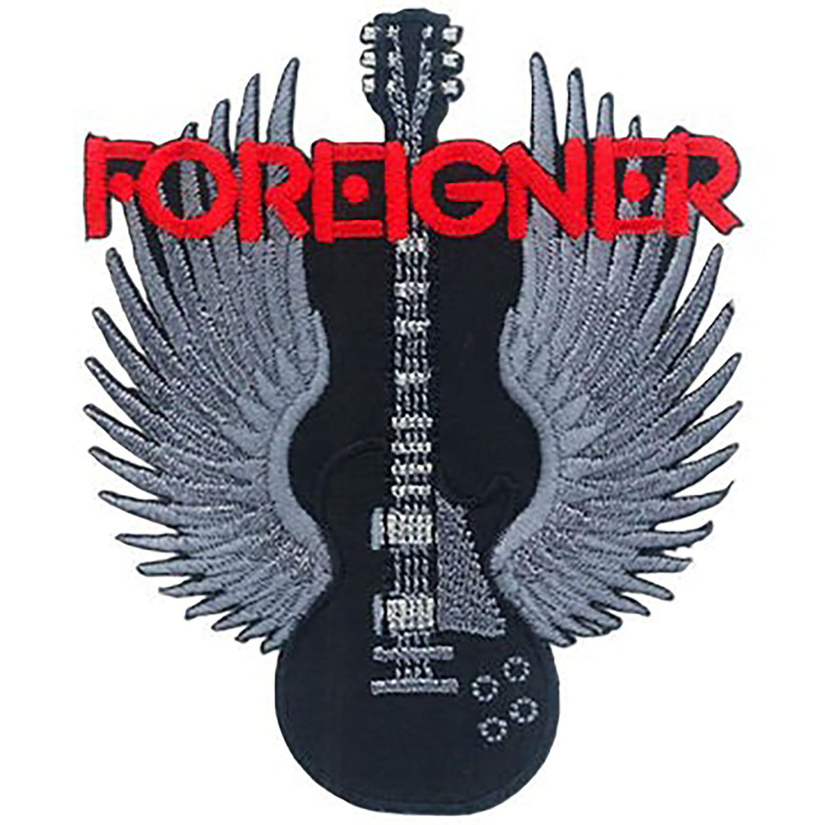 Foreigner Guitar Embroidered Patch Front