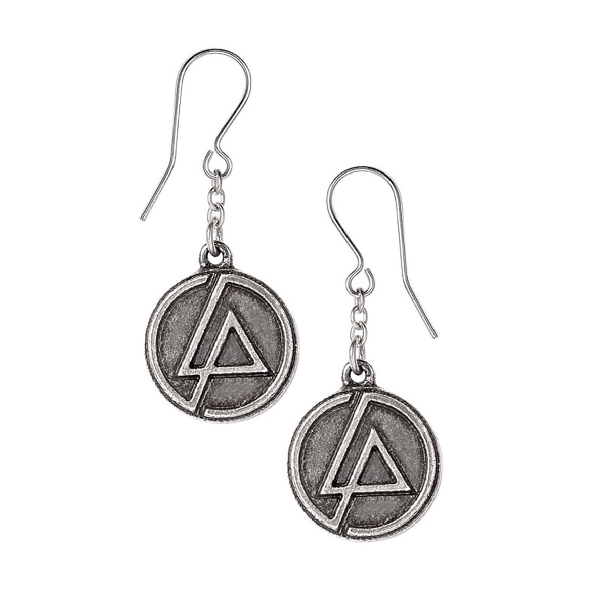 Linkin Park LP Circle Logo Dropper Earrings Earrings Front