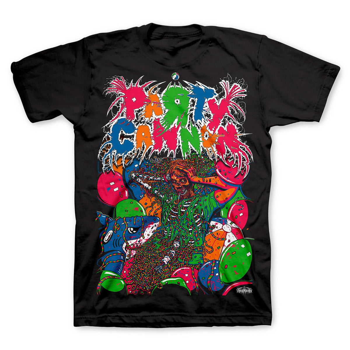 Party Cannon Partied in Half T-shirt Front
