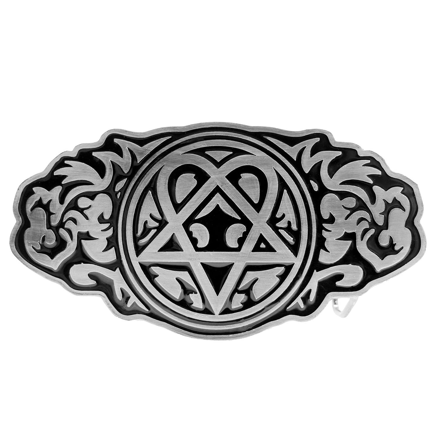 HIM Tribal Heartagram Belt Buckle Front
