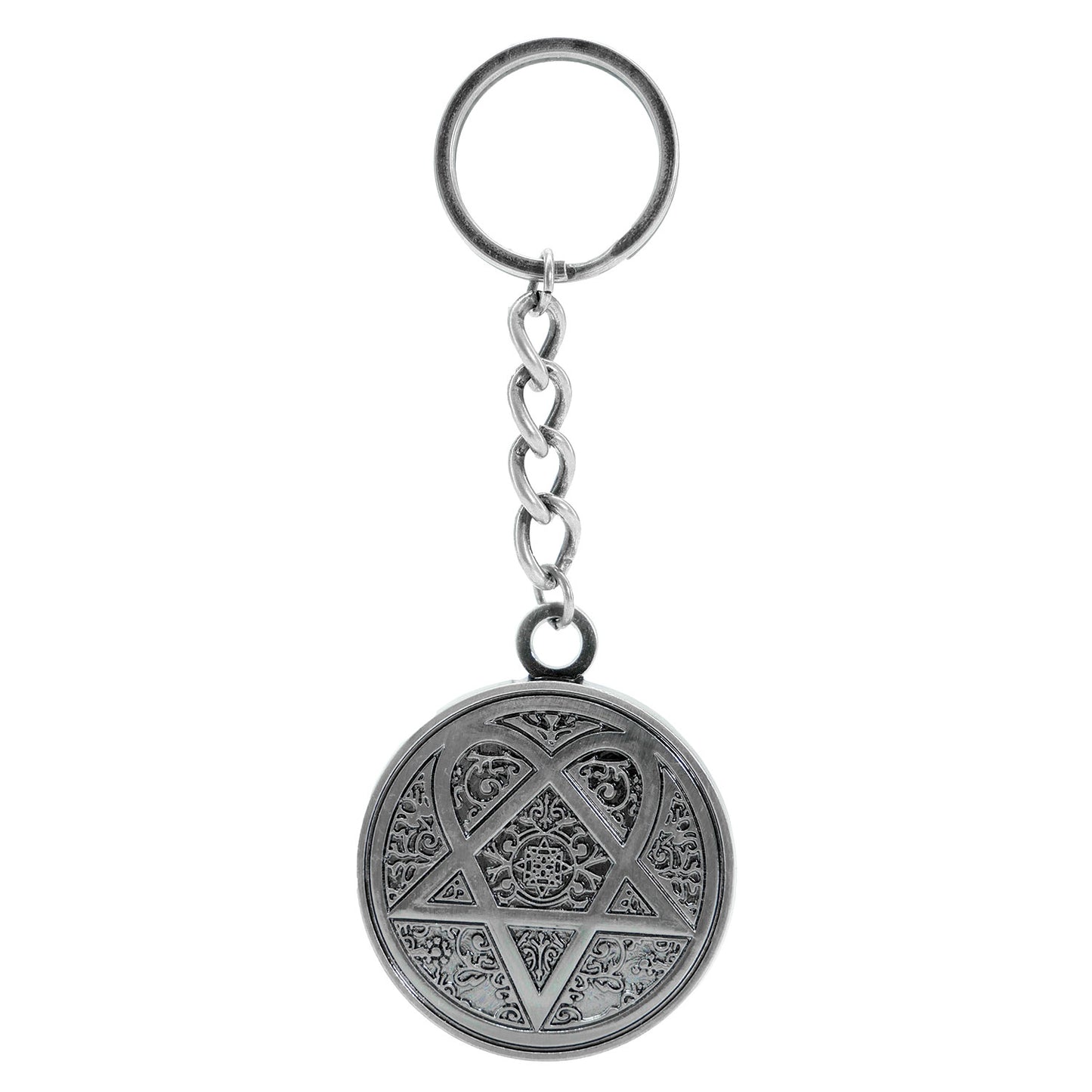 HIM Heartagram Within Flourishes Metal Key Chain
