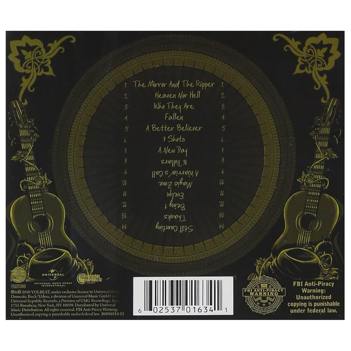 Volbeat Beyond Hell / Above Heaven CD Back