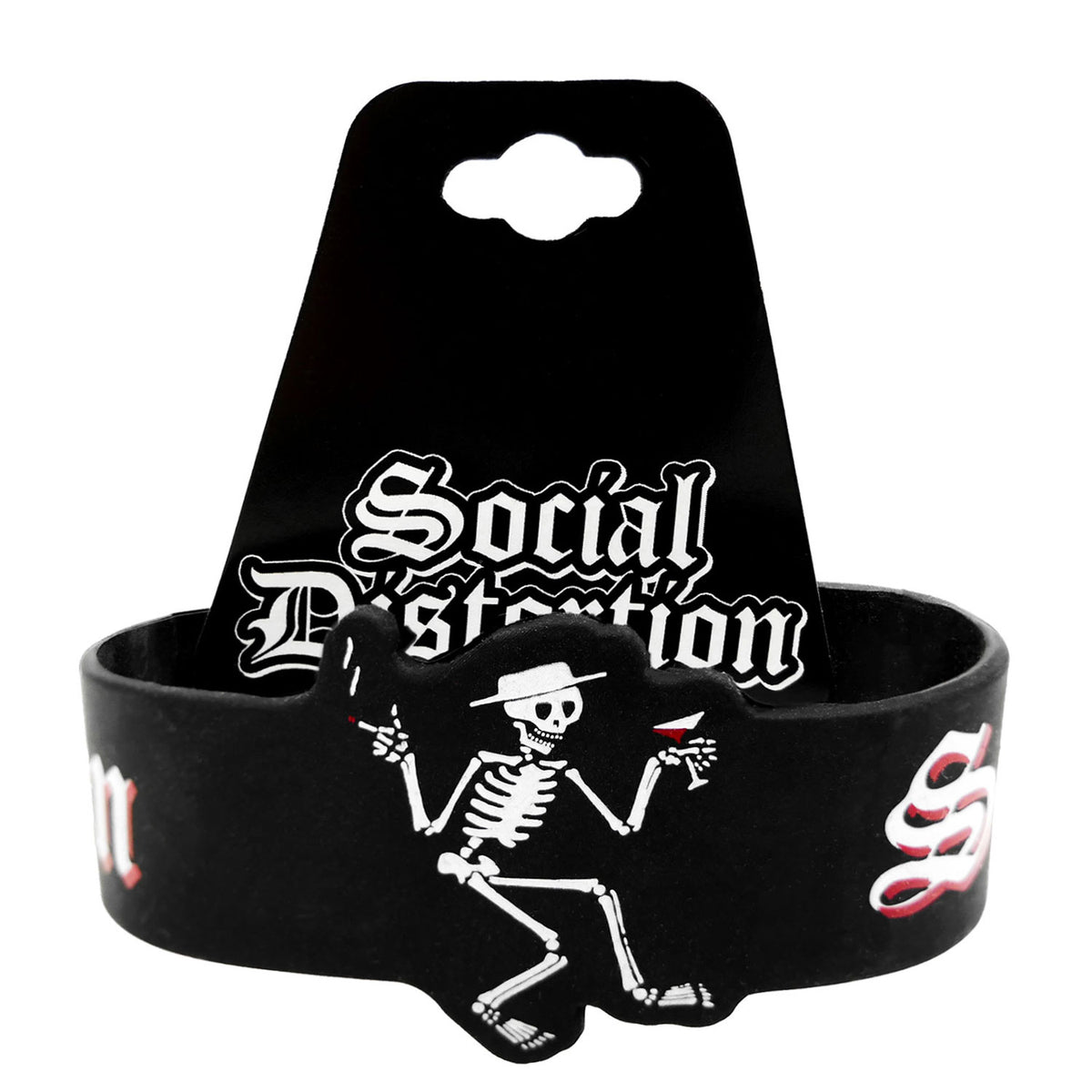 Social Distortion Basic Skelly Rubber Bracelet Front