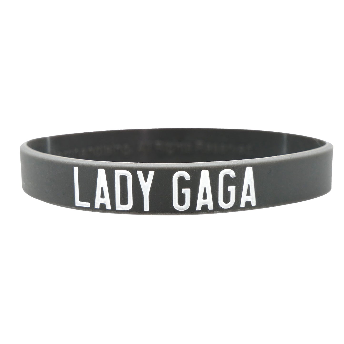 White On Grey Logos Rubber Bracelet