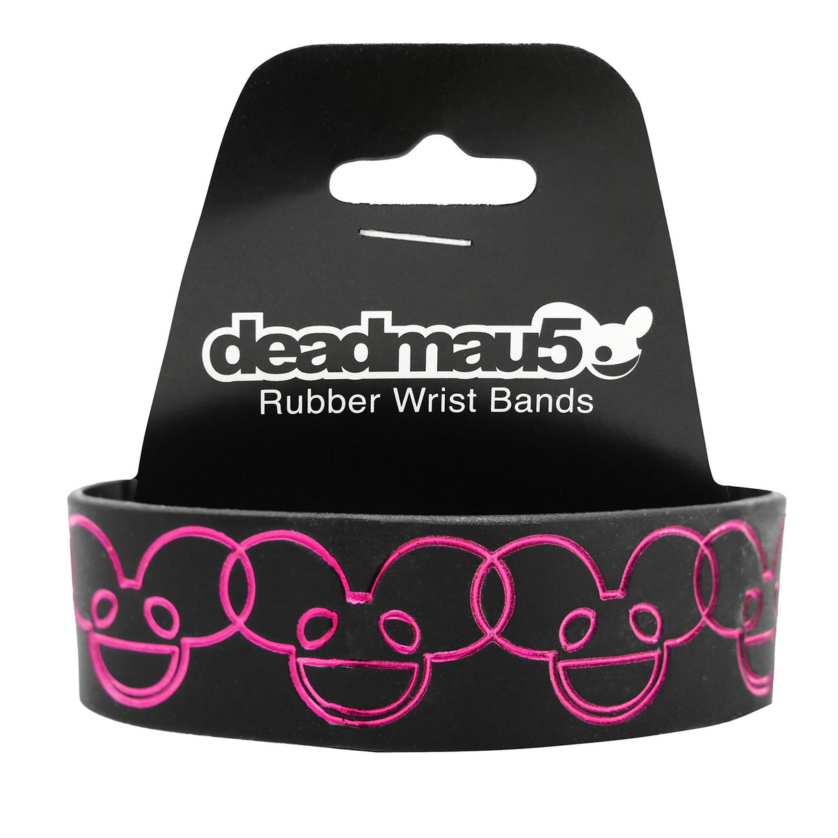 Deadmau5 Pink Heads Rubber Bracelet Front