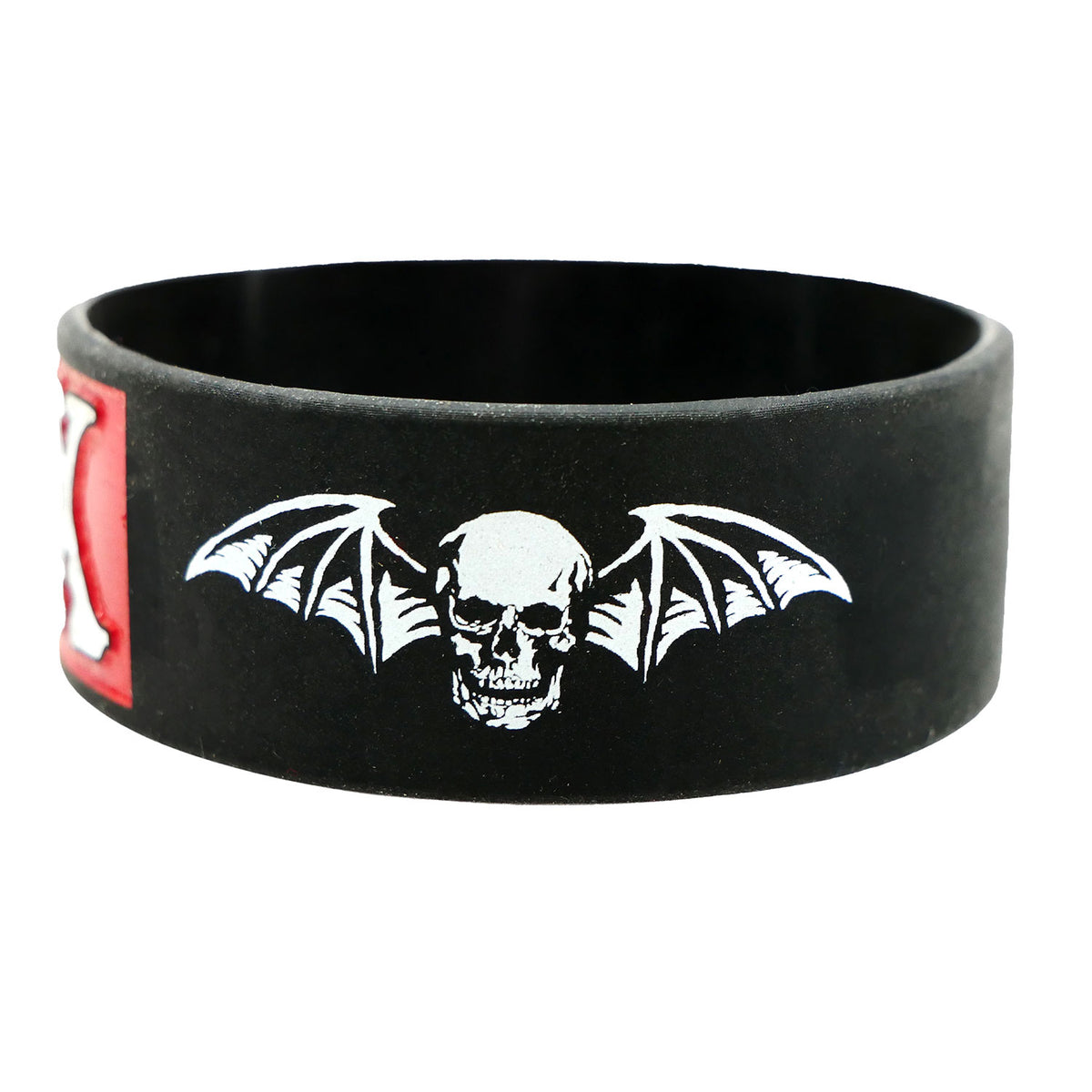 Avenged Sevenfold A7X Red Rectangle Rubber Bracelet Back