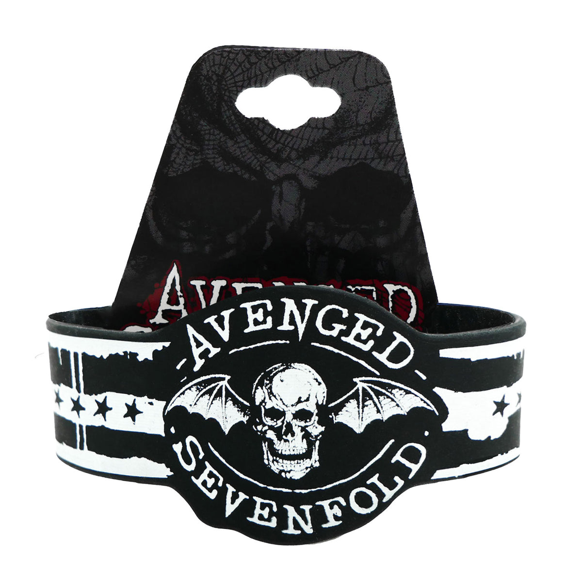 Avenged Sevenfold A7X Diecut Stripe Rubber Bracelet Front