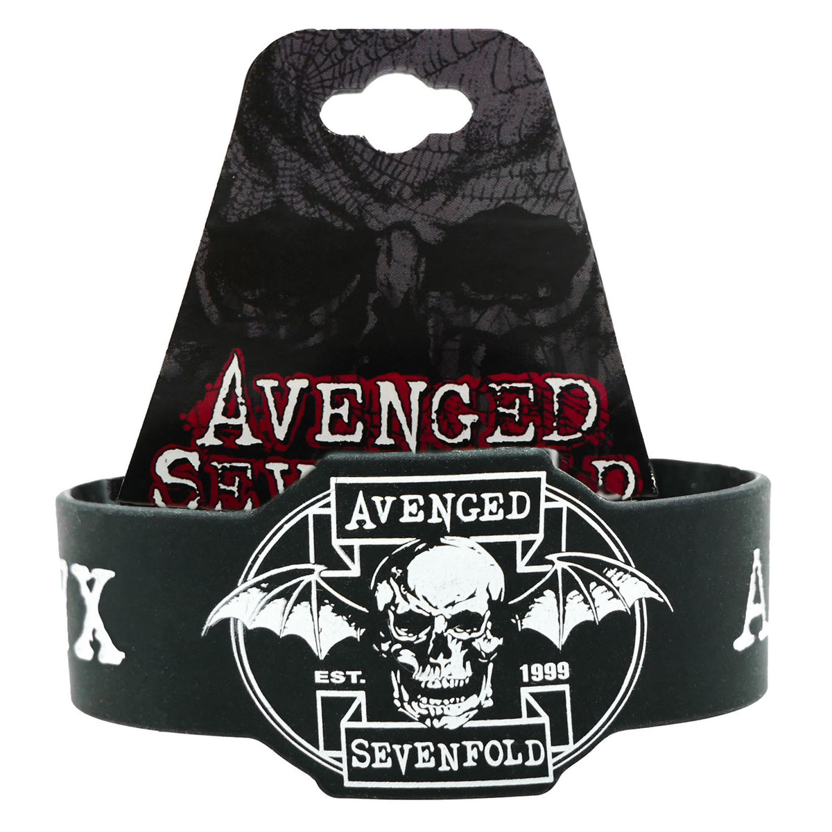 Avenged Sevenfold A7X Diecut Bat Rubber Bracelet Front