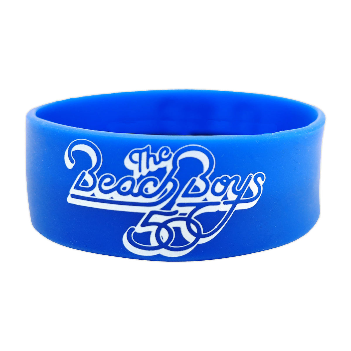 The Beach Boys 50 Logo (Blue) Rubber Bracelet Front