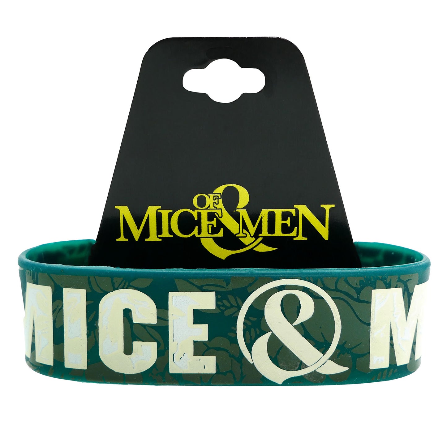 Of Mice & Men Green Floral Rubber Bracelet Front