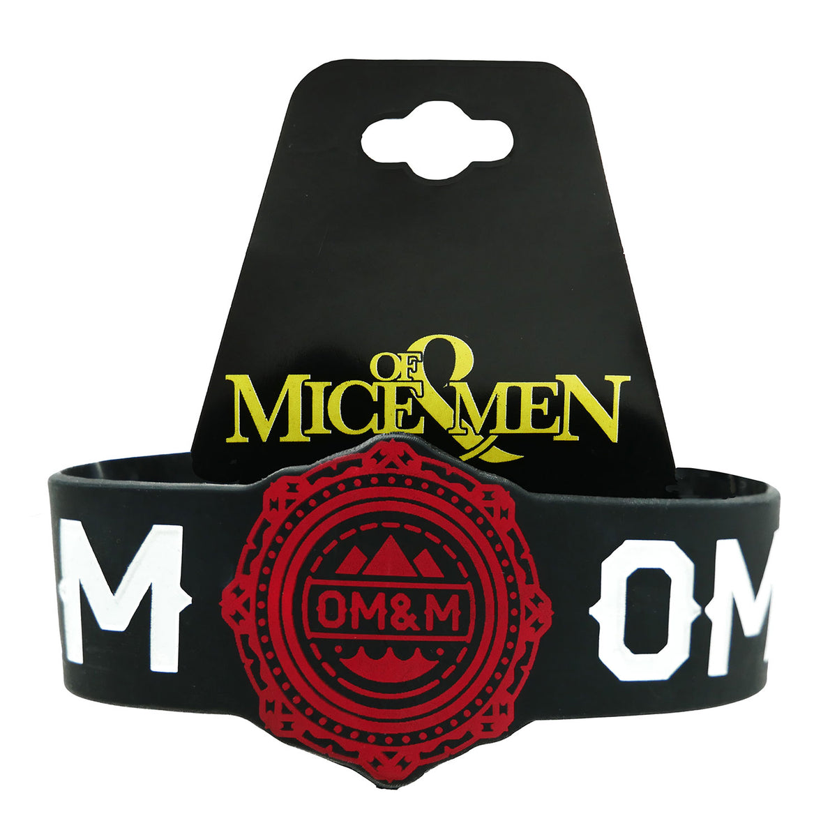 Of Mice & Men Red Die Cut Rubber Bracelet Front