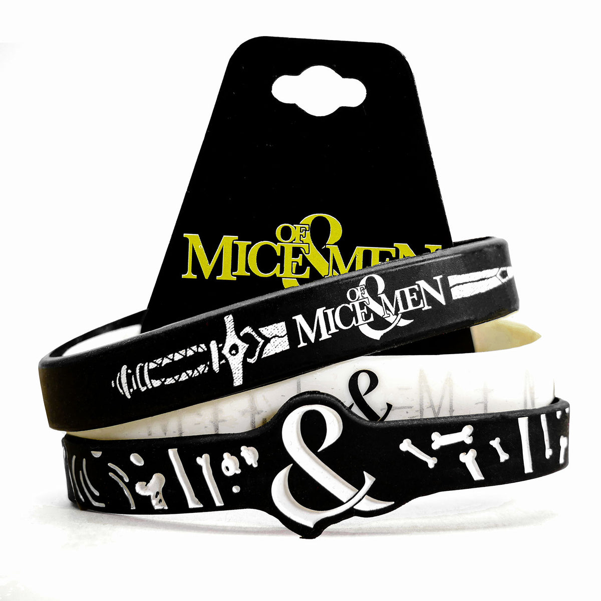 Of Mice & Men OMAM Sword Bones Rubber Bracelet Front