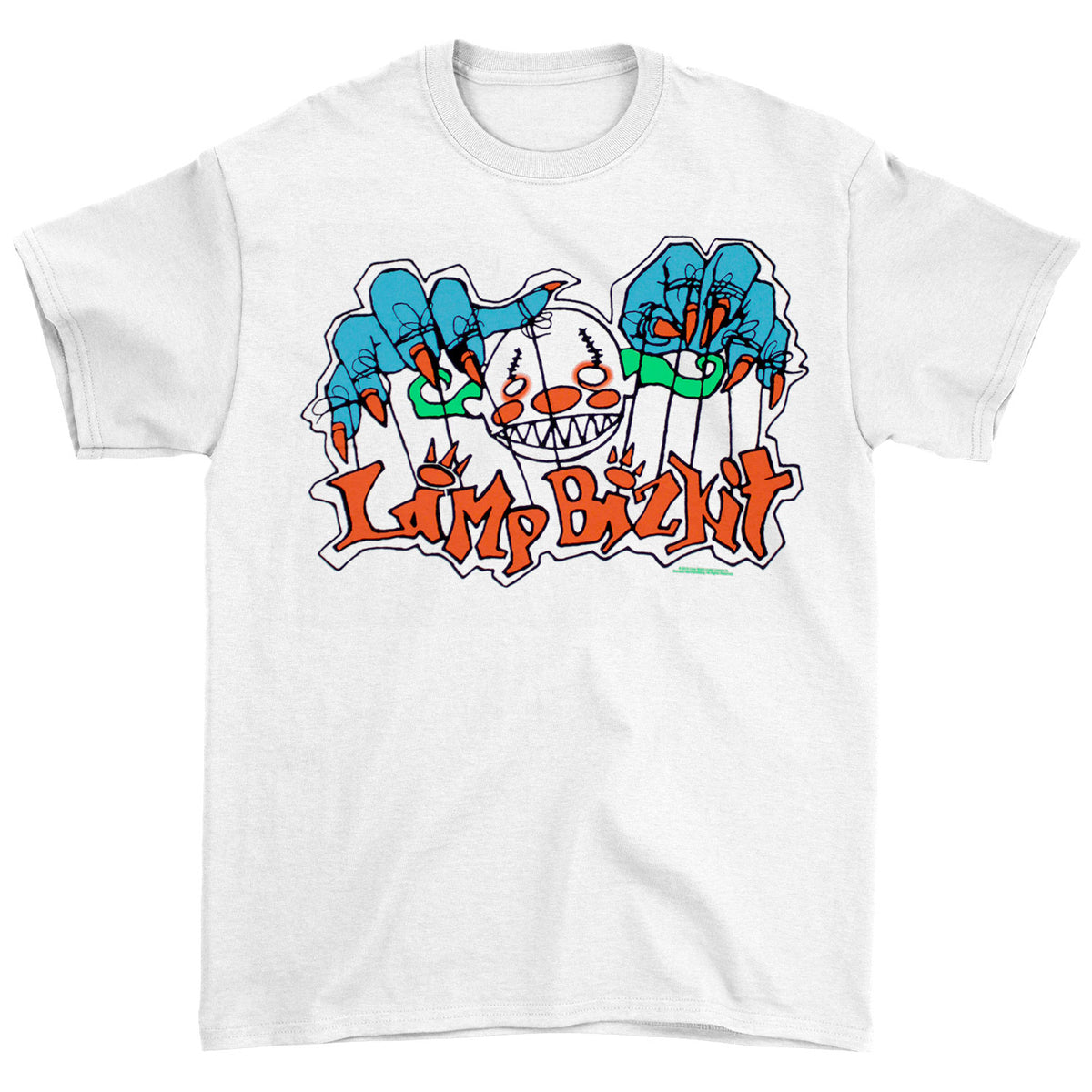 Limp Bizkit Clown With Logo Puppet by Wes Borland T-shirt Front