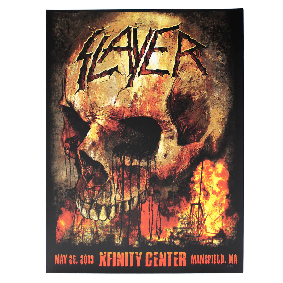 Slayer May 25, 2019 Mansfield, MA Limited Screenprint Front
