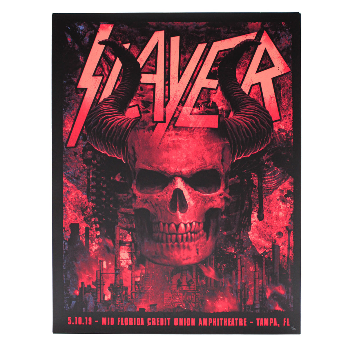 Slayer 5.10.19 Tampa, FL by Ron Ransom Limited Screenprint Front