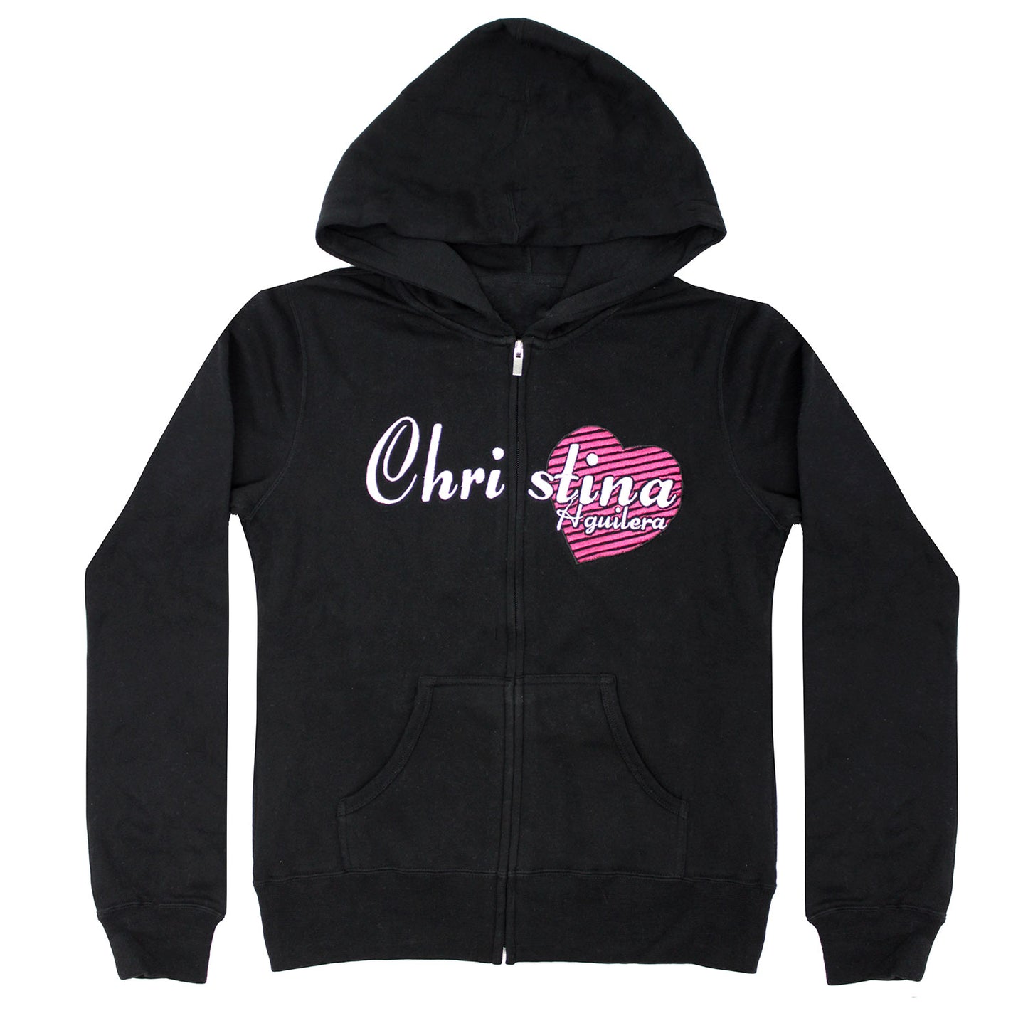 Christina Aguilera Embroidered Heart Logo Girls Jr Hooded Sweatshirt Front
