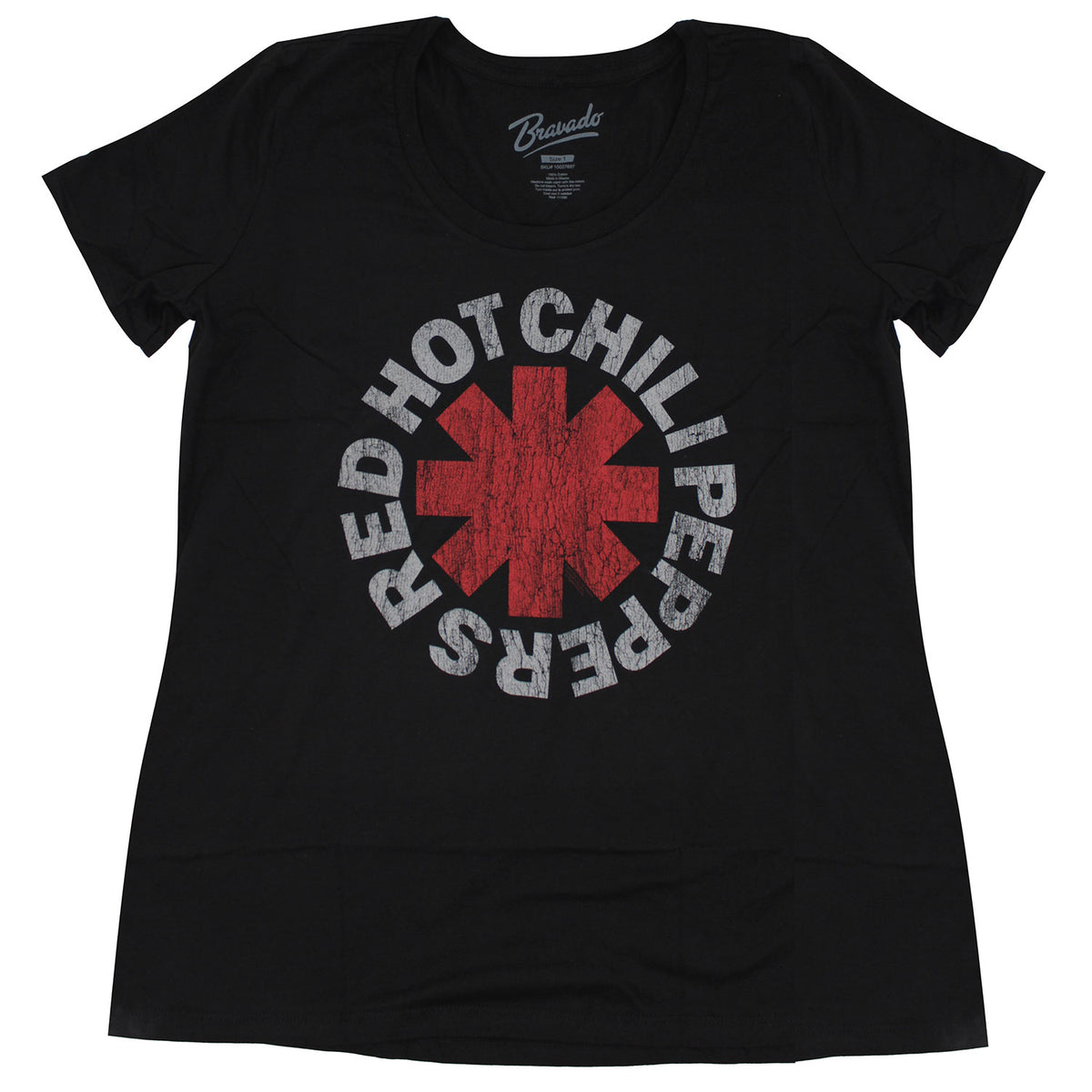 Red Hot Chili Peppers Vintage Distressed Asterisk Logo Junior Top Front