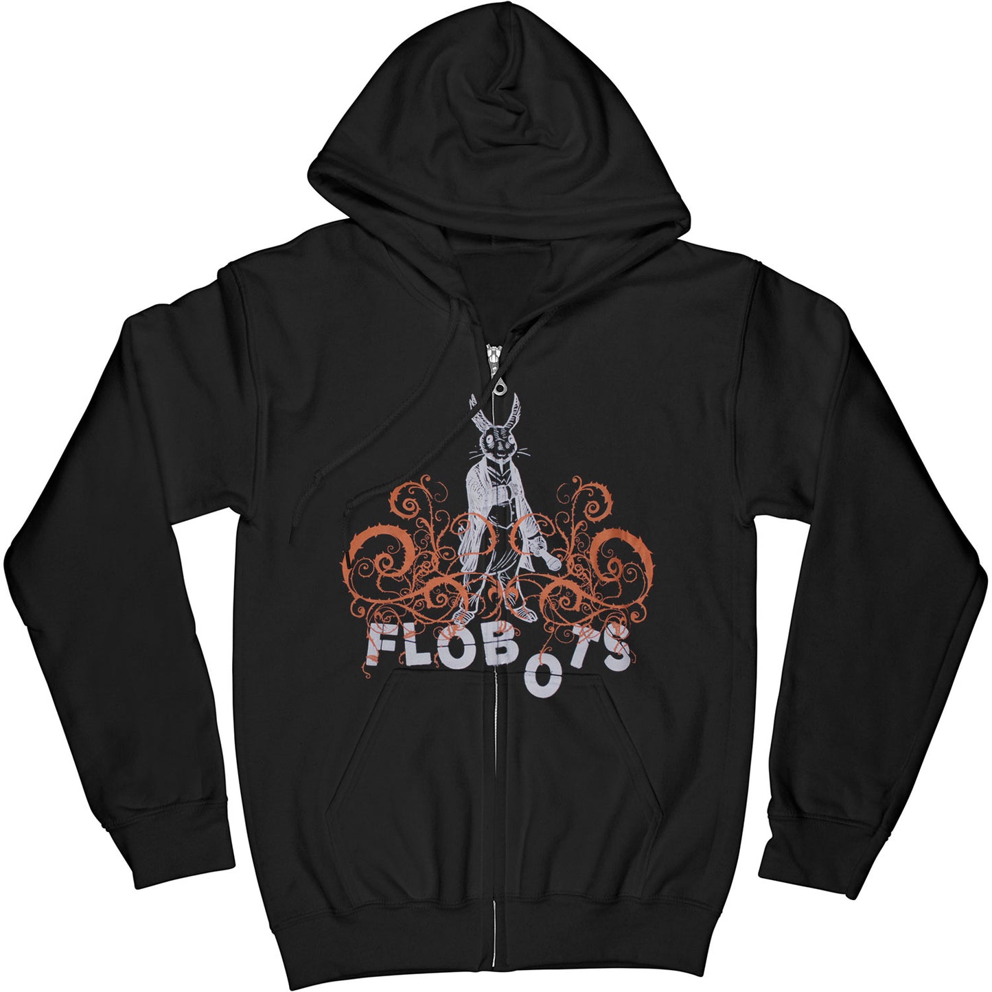 Flobots Rabbit Zippered Hooded Sweatshirt Front