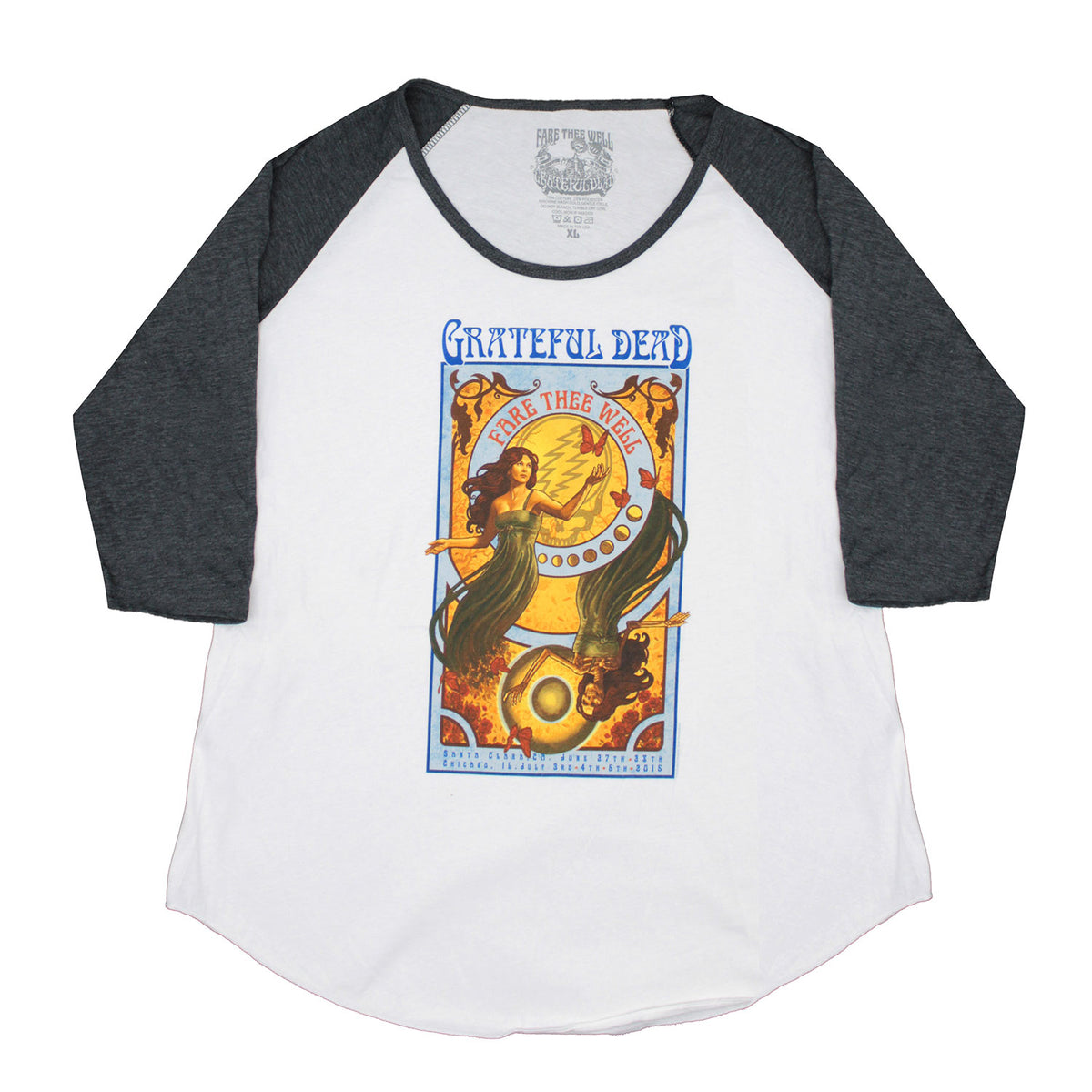 Grateful Dead Fare Thee Well Santa Clara Raglan Junior Top Front