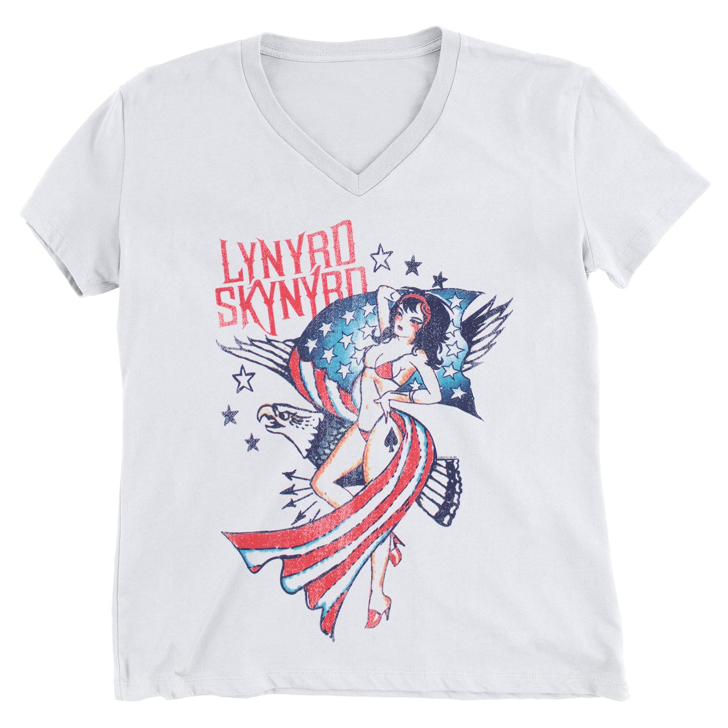 Lynyrd Skynyrd Liberty Plus Size V-Neck Tee Junior Top Front