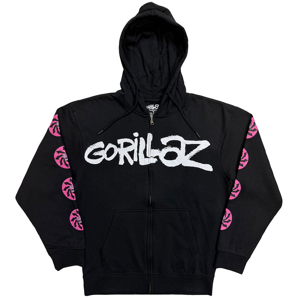 Gorillaz Repeat Pazuzu Zippered Hooded Sweatshirt Front