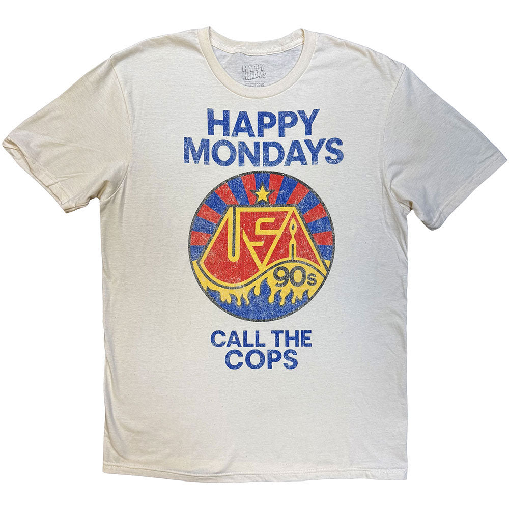 Happy Mondays Call The Cops T-shirt Front